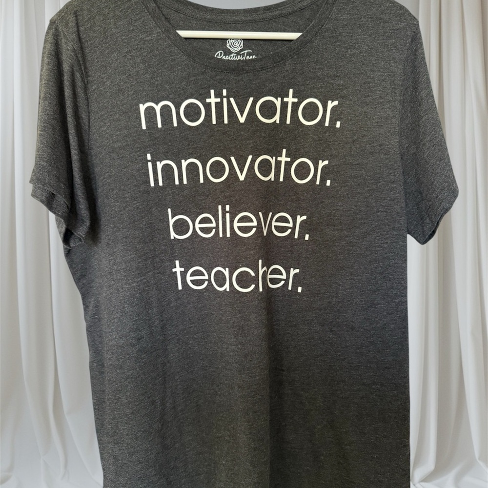 Positive Tees Gray Graphic T-Shirt with Motivational statements 2XL